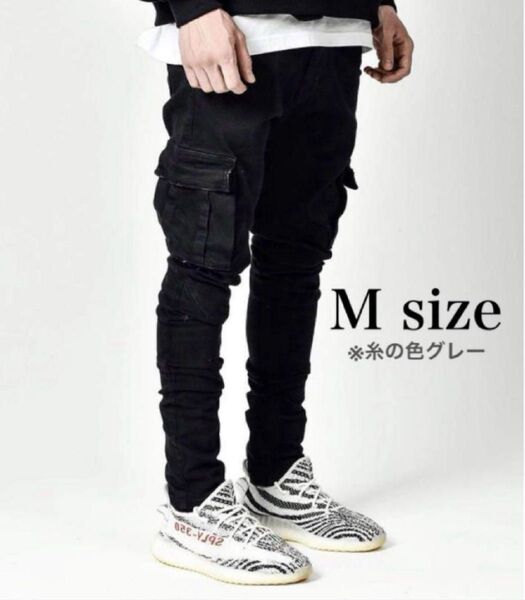 ブラック M サイズ カーゴパンツ ワークパンツ ペインターパンツ 新品