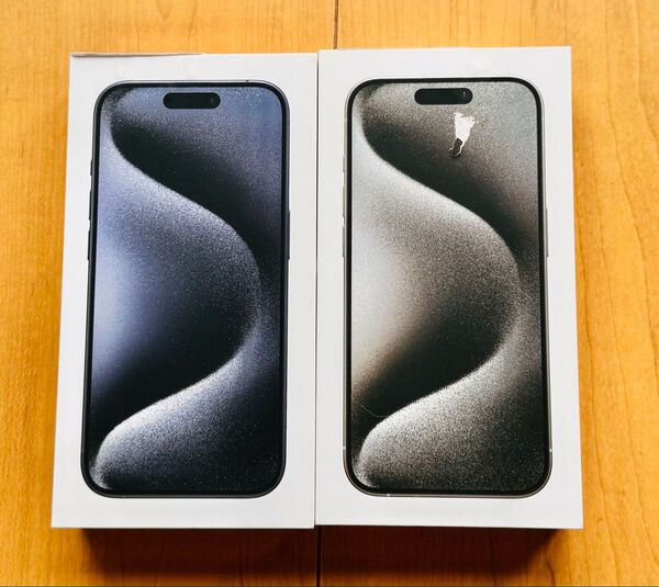 iPhone 15pro空箱 セット ブラックチタニウム ブルーチタニウム