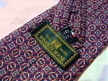 生地イタリア縫製日本ウィンストン ハウスWINSTON HOUSEネクタイ(ビット柄紐柄ロープ柄紺色ネイビー赤色レッド系_画像1