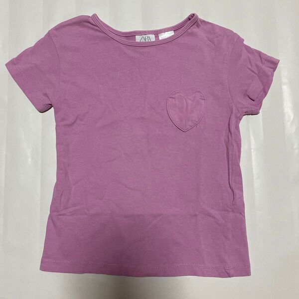 ZARA ザラ キッズ Tシャツ トップス 半袖 カットソー ピンク ハート 92 90 95 100