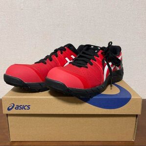 新品 27.5cm asics アシックス ウィンジョブ CP113 安全靴 セーフティシューズ レッド/ホワイト