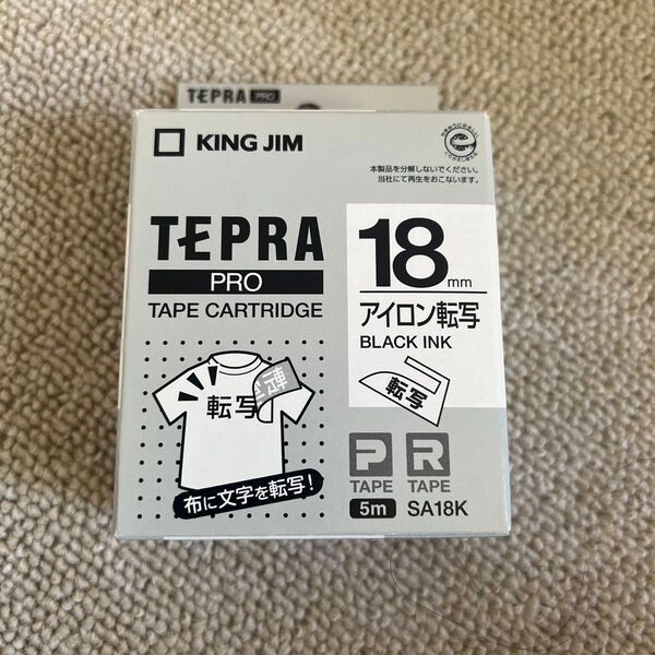 キングジム テプラPRO アイロン転写テープ SA18K 18mm 黒文字 5m