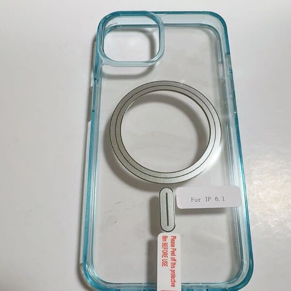 iPhone14ケース MagSafe対応 水色×クリア iPhone ケース