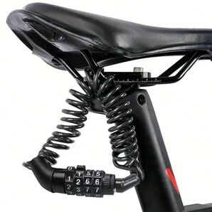 4桁パスワード式 ポータブルスチールケーブル 盗難防止 ヘルメットロック 自転車 ロック598639