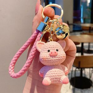 可愛い アニマル キーチェーン バッグチャーム クリエイティブデザイン 豚 ピンク キーホルダー842482