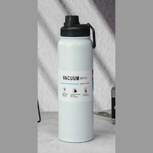 漏れ防止 真空断熱 ステンレス 大容量 スポーツ アウトドア トラベル 水筒 ジム ホワイト 750ml228839
