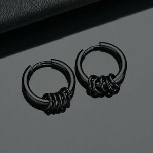 リングデザイン付き メンズ フープピアス スタイリッシュ ジュエリーギフト メンズ レディース94871