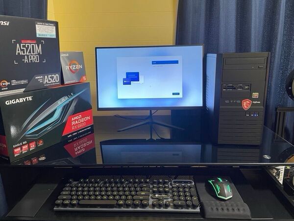 ゲーミングPC フルセット RX6600 Ryzen5 4500 メモリ16GB M.2 SSD500GB