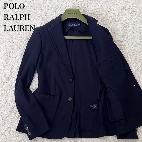 【美品】ポロラルフローレン POLO RALPH LAUREN メンズ テーラードジャケット アンコン 現行 ネイビー