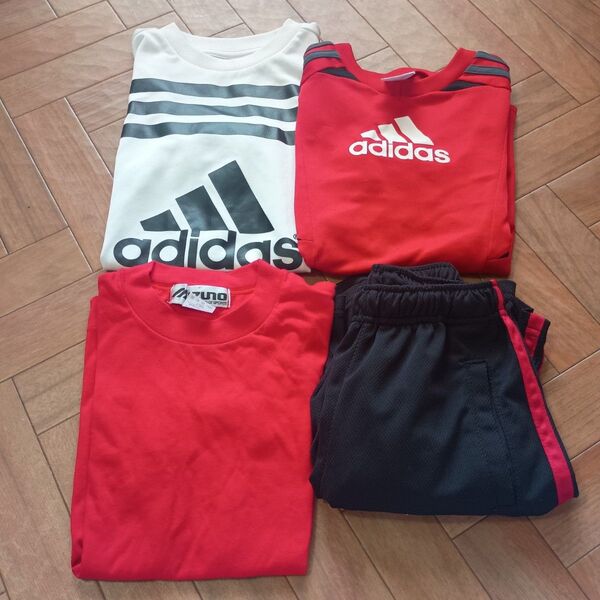 【adidas・ミズノ】キッズ 120 Tシャツ3枚+ノーブランド半ズボン1枚