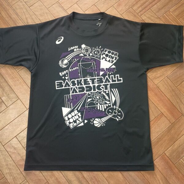 【ASICS】 バスケットボールTシャツS 黒 スポーツウェア 練習着 男女