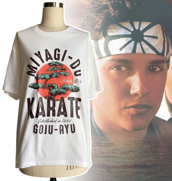 「ベスト・キッド ラルフ・マッチオ/パット・モリタ ミヤギ道空手 Tシャツ Mサイズ」tface-g 【タグ:映画、アクセサリー】1 T17