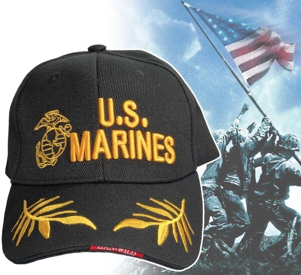 「U.S.MARINES/U.S.マリーンズ アメリカ海兵隊 帽子/野球帽 ブラック」tface-g 【タグ:ミリタリー、アクセサリー】1 T07