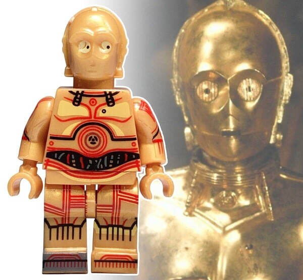 「C-3PO/スター・ウォーズ レゴ風 互換/カスタム ミニフィグ」tface-g 【タグ:映画】 T06