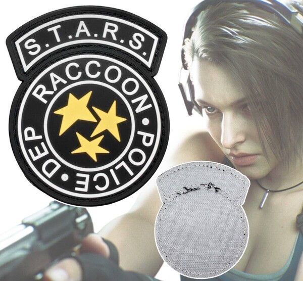 「バイオハザード S.T.A.R.S./スターズ ラバー製 ワッペン ブラック」tface-g 【タグ:アニメ】2 T10