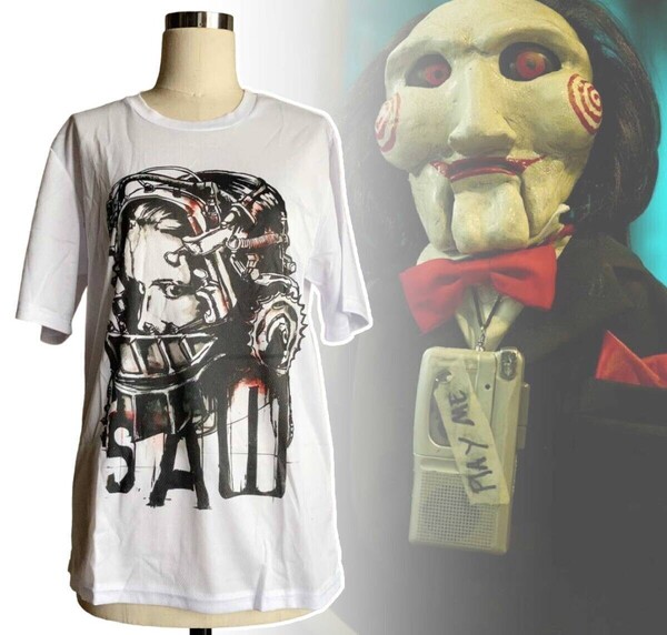 「SAW/ソウ ジグソウ トビン・ベル/ショウニー・スミス Tシャツ Mサイズ」tface-g 【タグ:映画、アクセサリー】1 T22