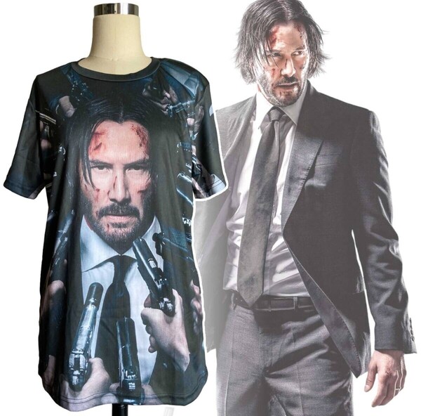 「ジョン・ウィック/キアヌ・リーブス Tシャツ Mサイズ」tface-g 【タグ:映画、アクセサリー】1 T06