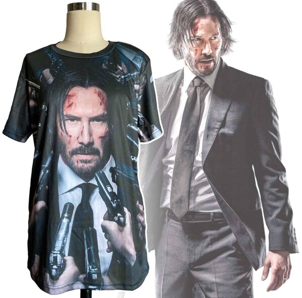 「ジョン・ウィック/キアヌ・リーブス Tシャツ Mサイズ」 tface-g【タグ:映画、アクセサリー】 T22