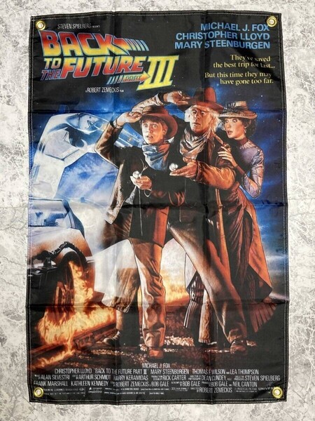 「バック・トゥ・ザ・フューチャー PART3/マイケル・J・フォックス 布製 大型 ポスター 4リング」tface-g T03