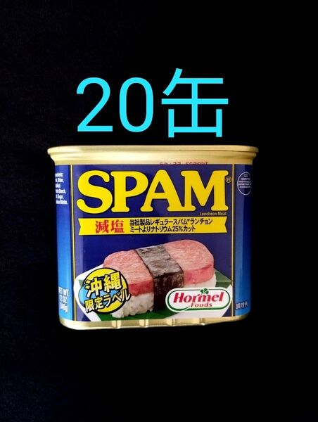 沖縄限定ラベル SPAM スパム 減塩 340g 20缶