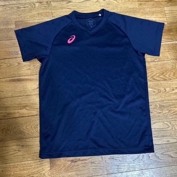 アシックス Tシャツ バレー S ネイビー