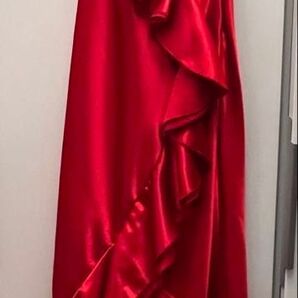 ロングドレス ホルターネック 赤 未使用