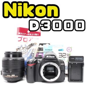 Nikon D3000 美品 ガイドモード 初心者用 スマホ転送 低シャッター デジタルカメラ スマホ転送