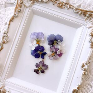 ビオラ×紫陽花 ピアス/イヤリング