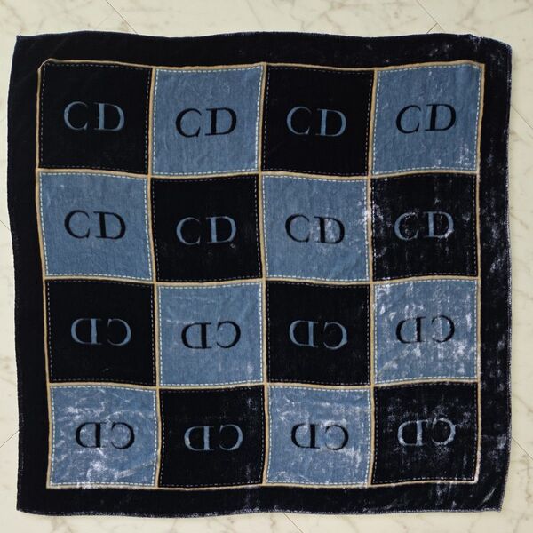 Christian Dior ベロア スカーフ CDロゴ