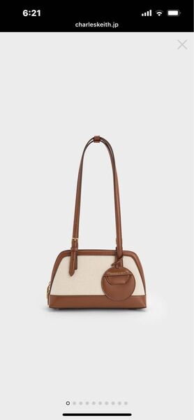Enola エノラ キャンバスツートーンイロンゲイティッド ハンドルバッグ-チョコレート