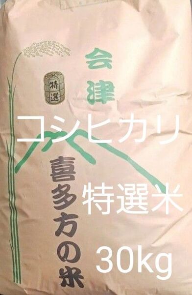 会津産 コシヒカリ 特選米 玄米 30kg 令和6年産