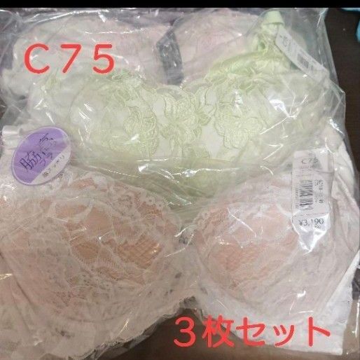 脇高ブラ 新品タグ付き C75 3枚セット エメフィール