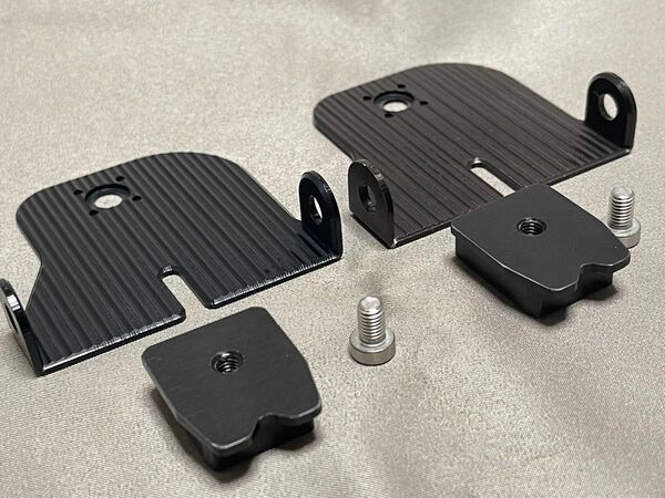 ☆2セット☆ タジマ 固定セフ 工具ホルダー用プレート付 ニックス 自作用に アルミ削り出し ブラックアルマイト
