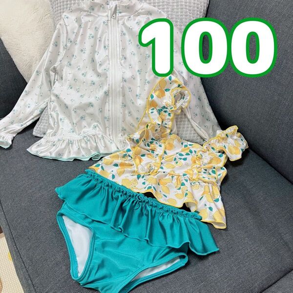 アカチャンホンポ 2024夏購入 女の子 ラッシュガード 水着 セット 100
