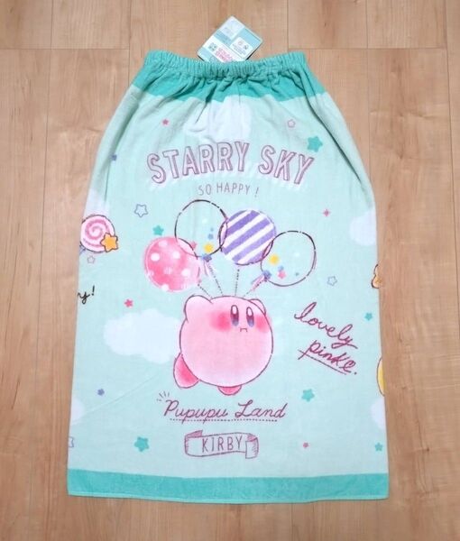 新品 カービィ ラップタオル 星のカービィ 80 女の子 巻きタオル 水泳