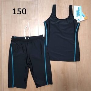 新品 150 スクール水着 女の子 セパレート ハーフパンツ 丈長め ゼッケン