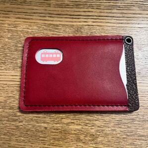 PASMO電車がチラりパスケース 本革 ハンドメイド