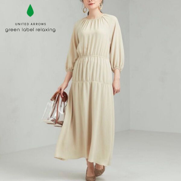 green label relaxing グリーンレーベルリラクシング FFCマーメイドライン ワンピース 洗える
