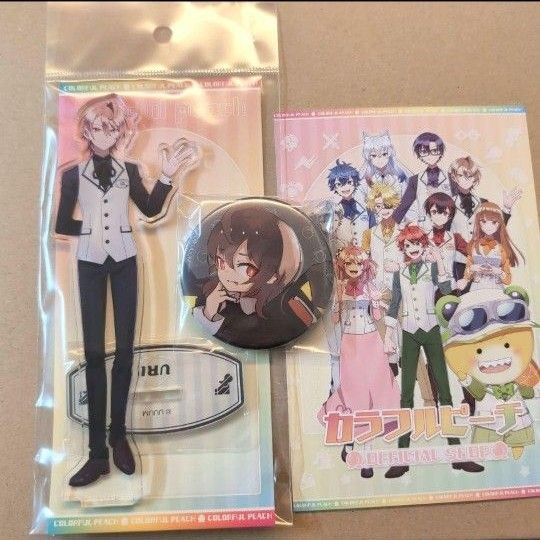 カラフルピーチ うり 直筆イラスト缶バッジ アクリルスタンド オフィシャル 限定 ポストカード