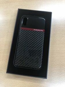 新品未使用!!AIMGAIN エイムゲイン★ツヤ有り カーボン iPhoneX スマホケース