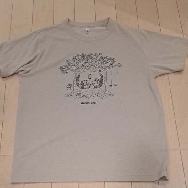 mont-bell Tシャツ 160 ベージュキッズ 子供 半袖 モンベル