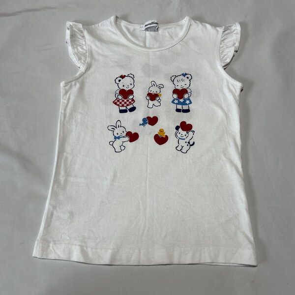 【美品】ファミリア フリル袖 Tシャツ 120㎝