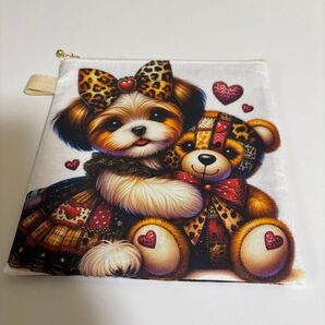シーズー ハンドメイド フラットポーチ