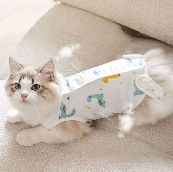 術後服 猫用 ペット術後ウェア 皮膚保護 傷舐め防止 介護服 避妊術後ケア