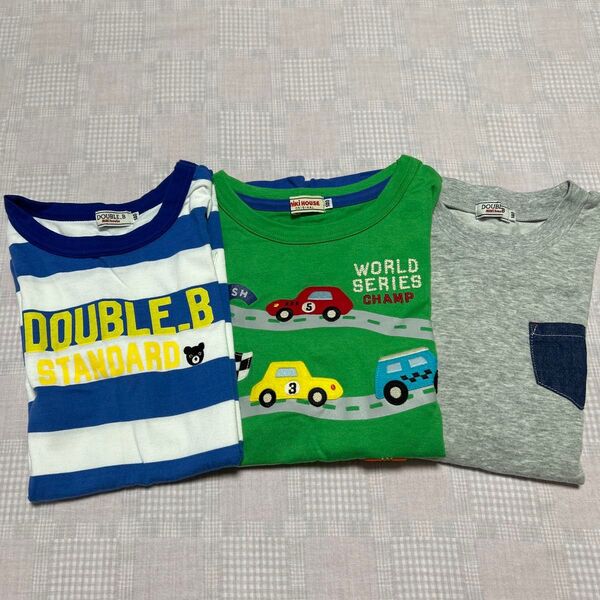 DOUBLE.B ミキハウス Tシャツ 3枚セット 140