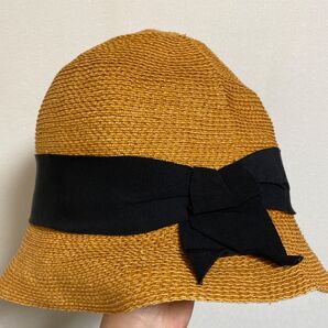 フォクシー 麦わら帽子 リボン付き FOXEY