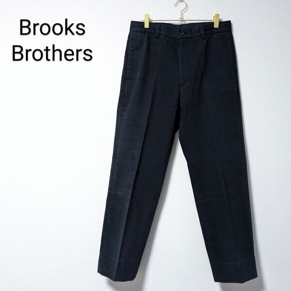 BrooksBrothers コットン100% チノパンツ 31 黒 スミクロブラック ブルックスブラザーズ ストレートパンツ