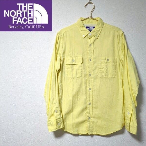 THE NORTH FACE PURPLE LABELコットン長袖ボタンダウンシャツMイエロー黄色ザノースフェイスパープルレーベル