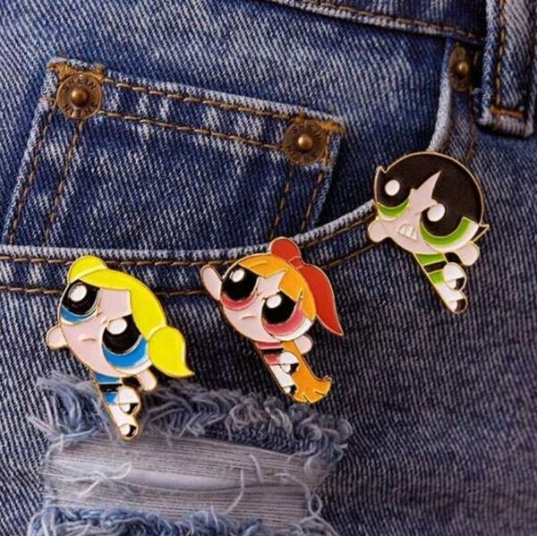 パワーパフガールズ ピンバッジ 3個セット ピンズ ピンブローチ The Powerpuff Girls
