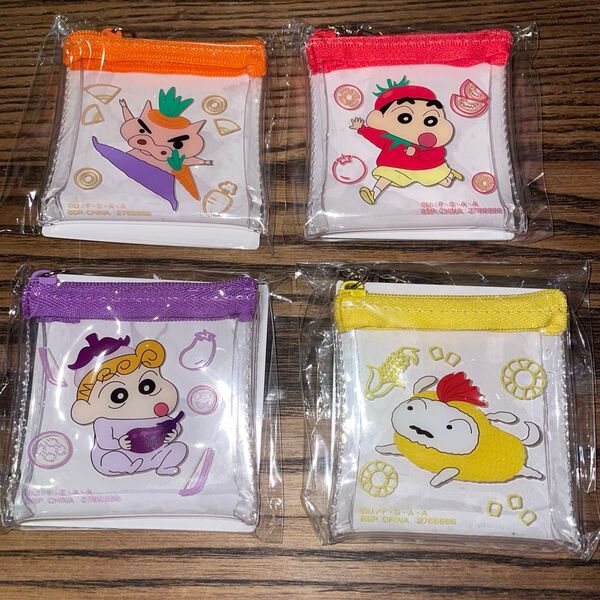 【新品タグ付き!】クレヨンしんちゃん ミニポーチ シロ ひまわり ぶりぶりざえもん 全4種コンプリートセット!